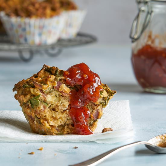 Cheese and Ham Muffins with Relish