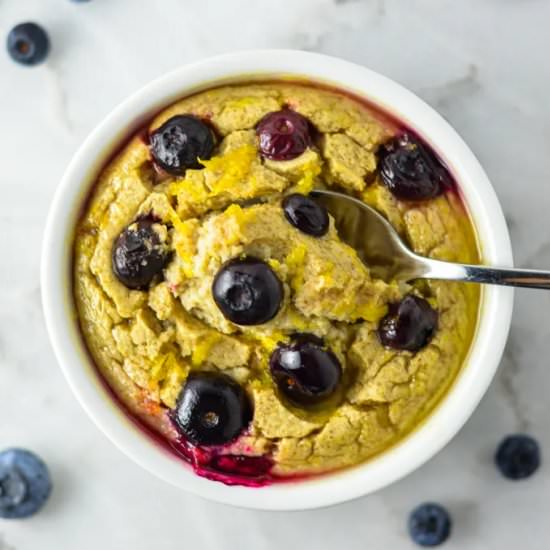 Glazed Lemon Blueberry Baked Oats