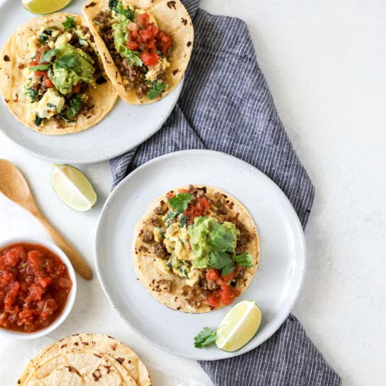 Breakfast Tacos with Spinach, Egg a