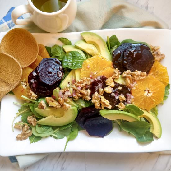 Green Salad with Roasted Beets