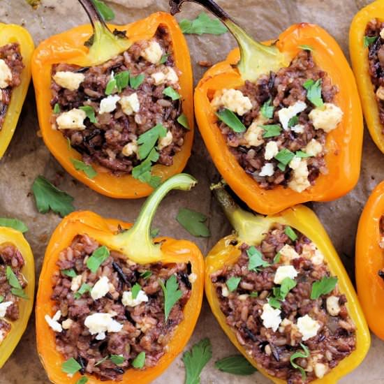 Lamb and Wild Rice Stuffed Peppers