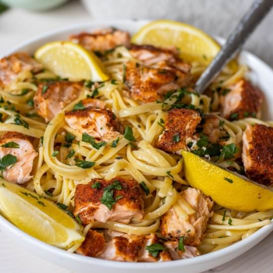 Creamy Lemon Pasta with Salmon