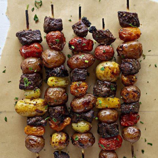 Rosemary Garlic Steak Kebabs