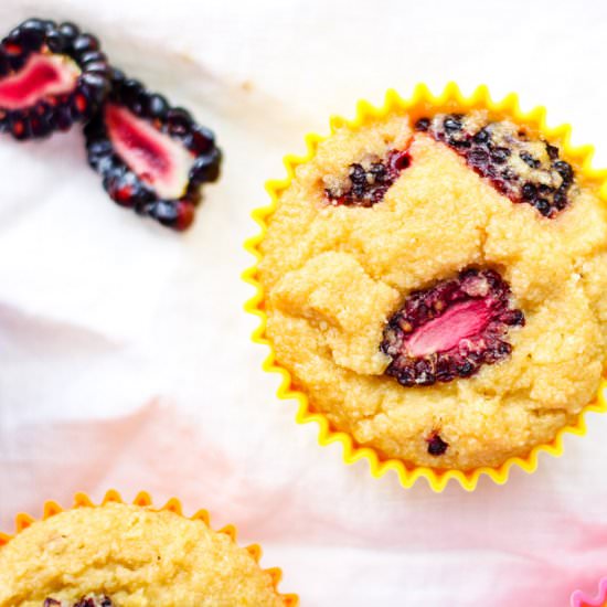 Almond Flour Blackberry Muffins