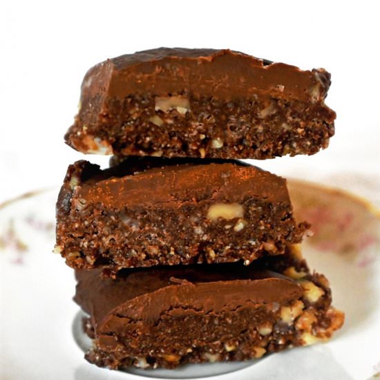 Walnut Brownies + Chocolate Topping