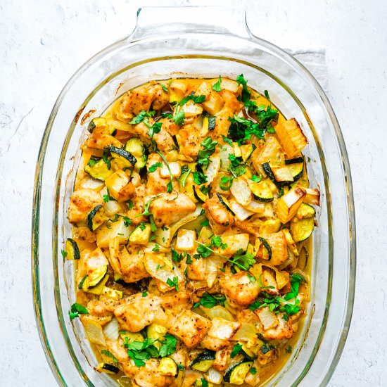 Baked Chicken and Zucchini