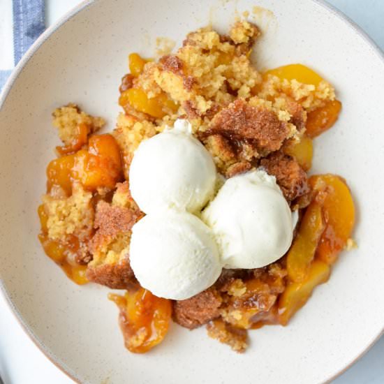 Sourdough Peach Cobbler