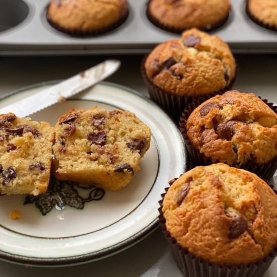 Triple Chocolate Chip Muffins