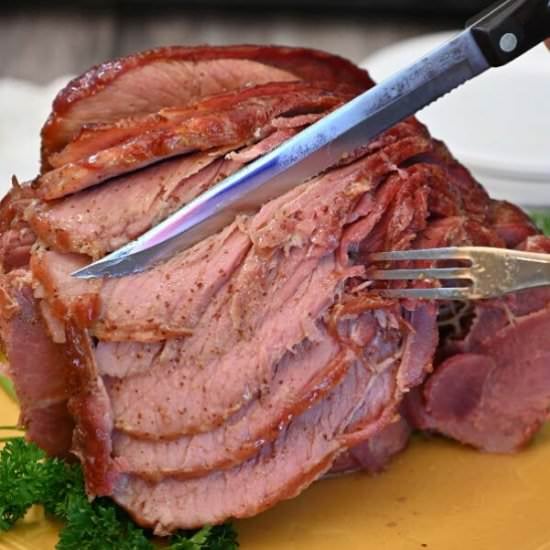 Sugar Free Maple Bourbon Glazed Ham