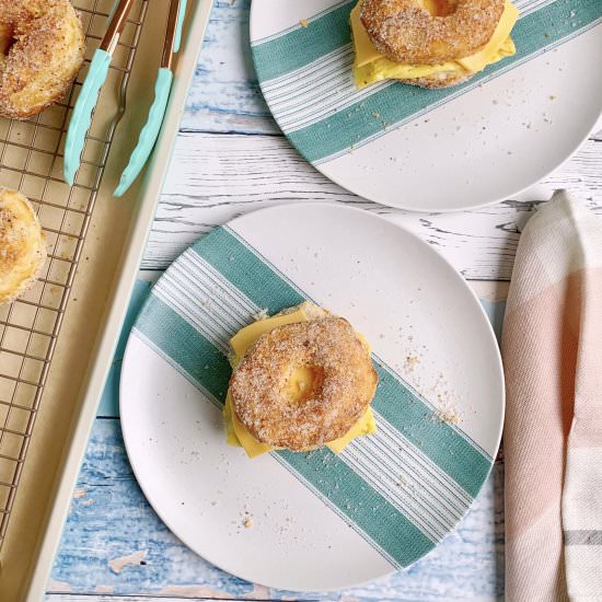 Air Fryer Biscuit Donut Sandwich