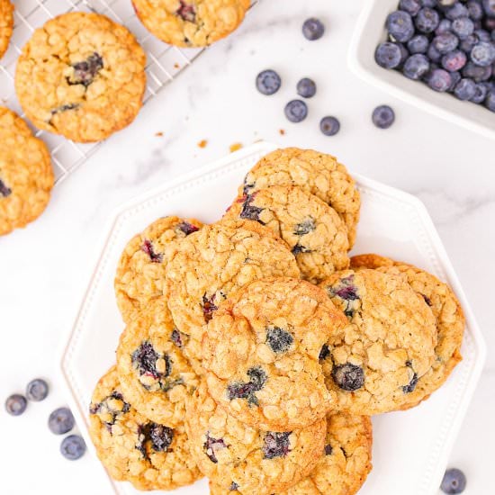 Blueberry Lemon Oatmeal Cookies