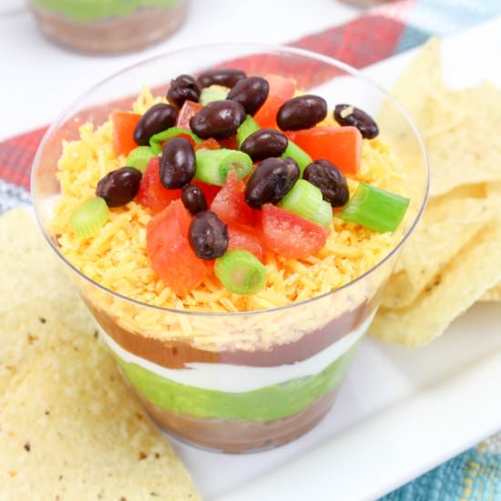Mexican Bean Dip Cups