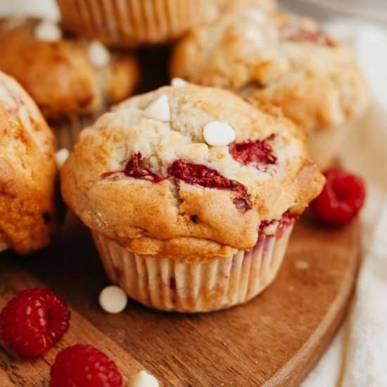 Raspberry White Chocolate Muffins