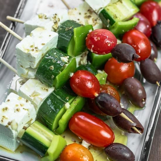 Easy Greek Salad Skewers