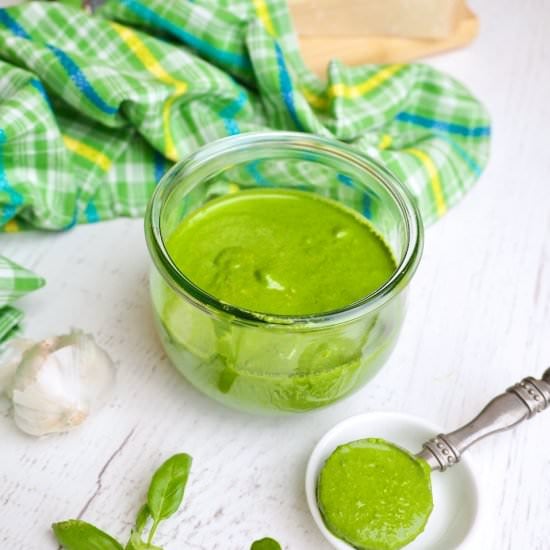 Easy Nut Free Basil Pesto Sauce Rec