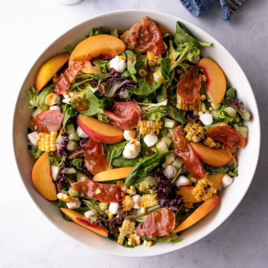 Summer Salad with Peaches and Corn