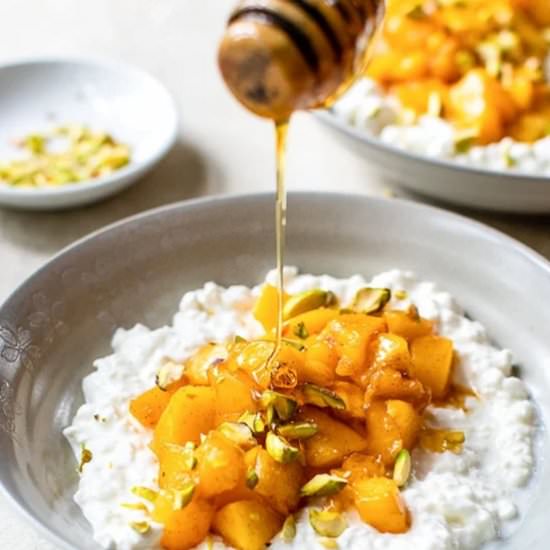 Peach Pie Cottage Cheese Bowls