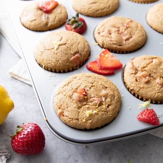 Healthy Lemon Raspberry Muffins