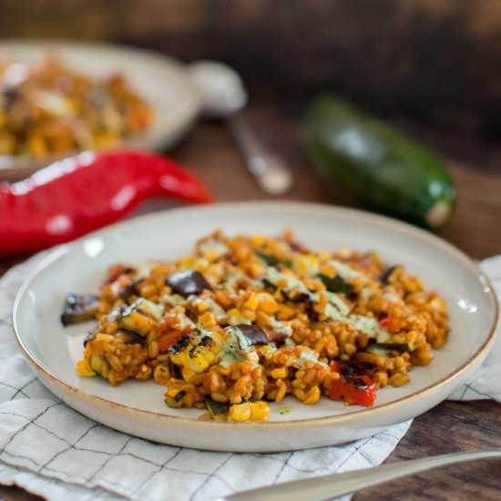 Summer Grilled Veg Freekeh Salad