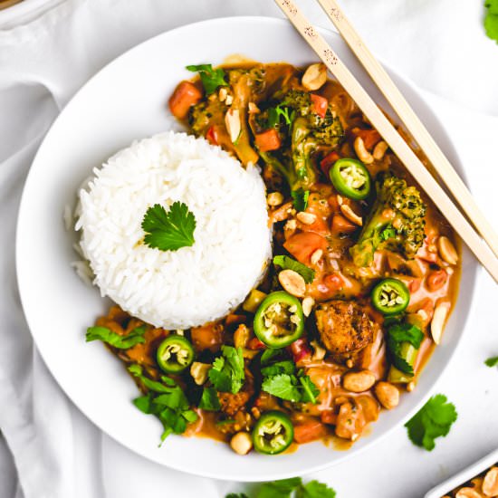 Vegan Thai Peanut Veggie Curry GF