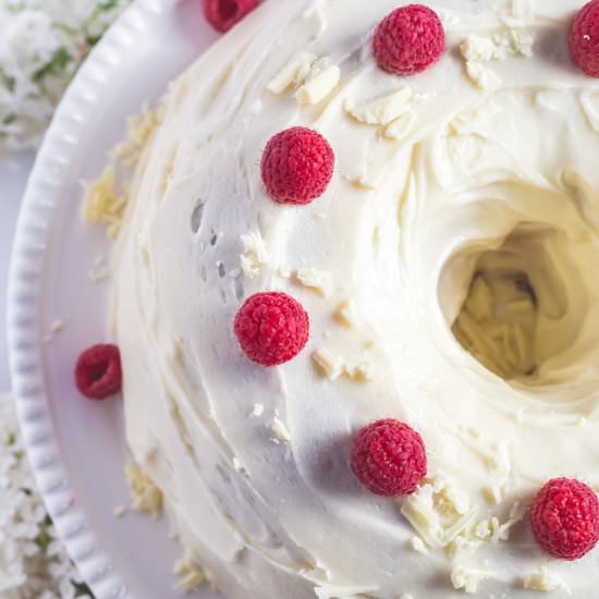 White Chocolate Raspberry Bundt