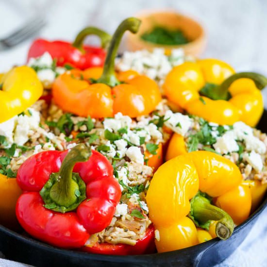 Greek Chicken Stuffed Peppers