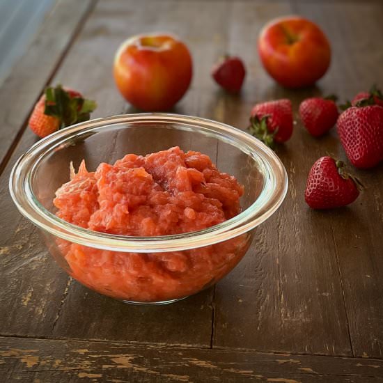 Unsweetened Strawberry Applesauce