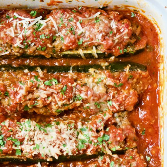 Meat-Stuffed Zucchini