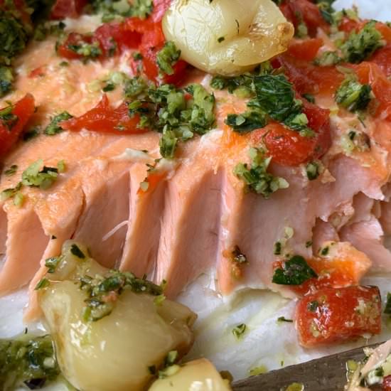 Parsley Pesto Salmon Recipe