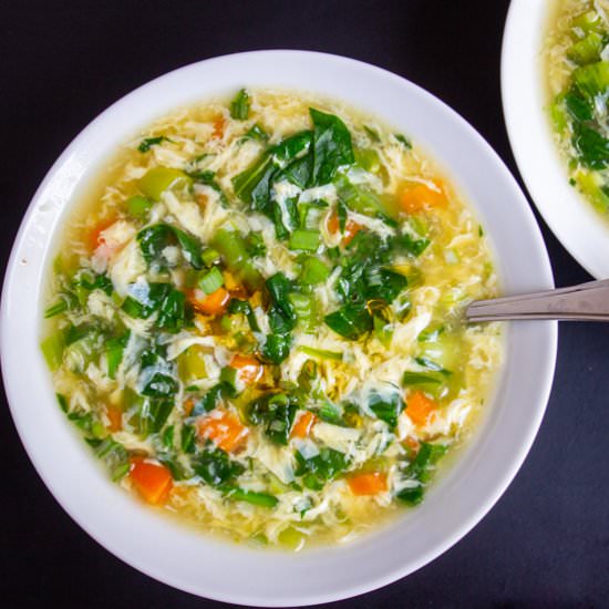 Easy Egg Drop Soup With Vegetables