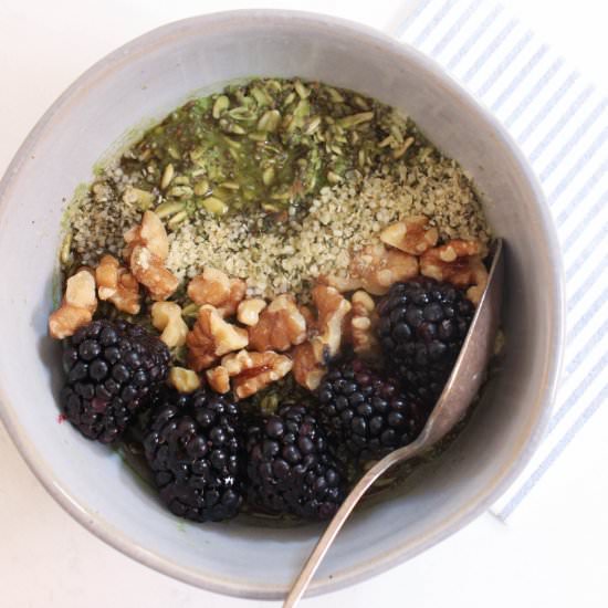 Matcha breakfast pudding