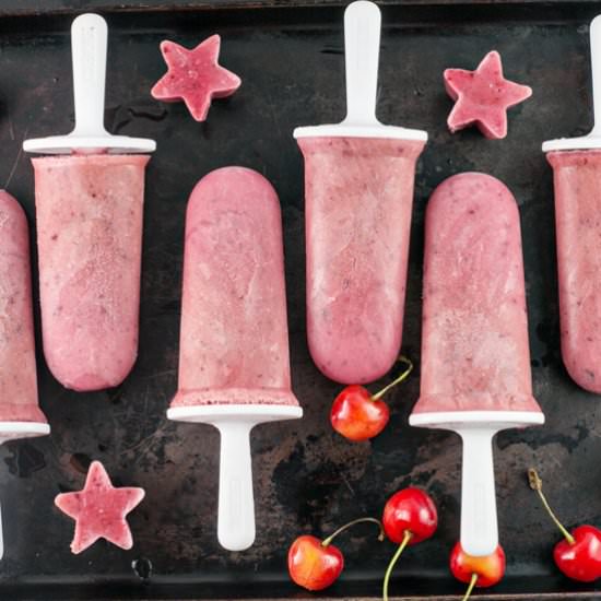 Watermelon Cherry Popsicles