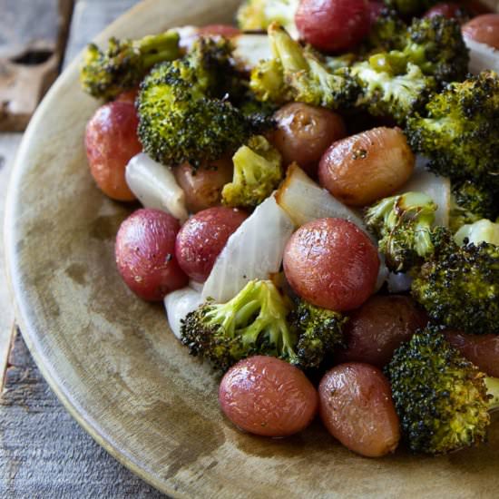 Roasted Broccoli Salad w. Grapes
