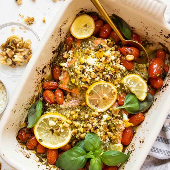 Lemon Basil Pesto Salmon