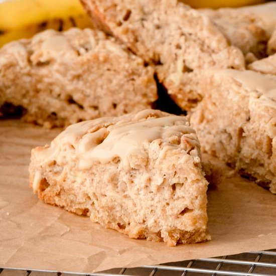 Maple Glazed Banana Scones