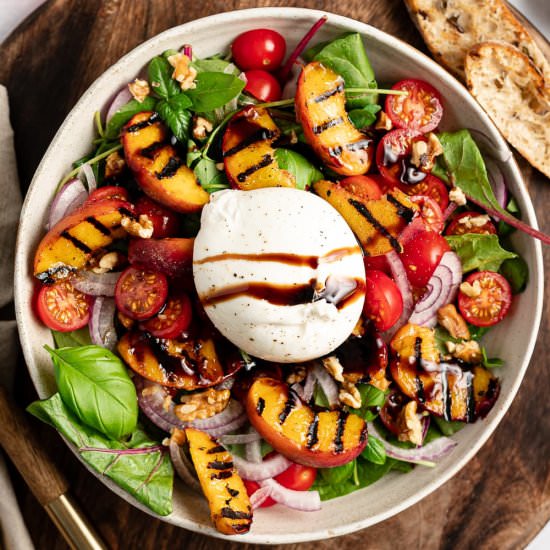 Grilled Peach and Burrata Salad