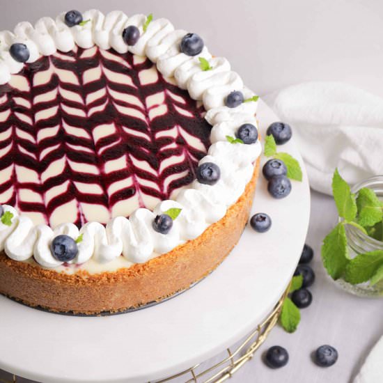 Blueberry Swirl Cheesecake
