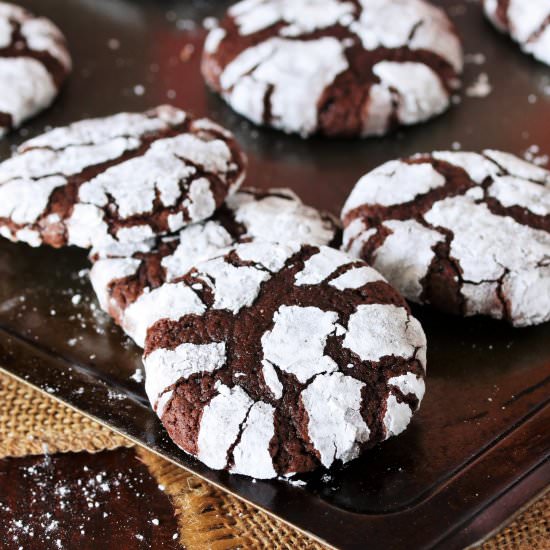 Brownie Mix Crinkle Cookies