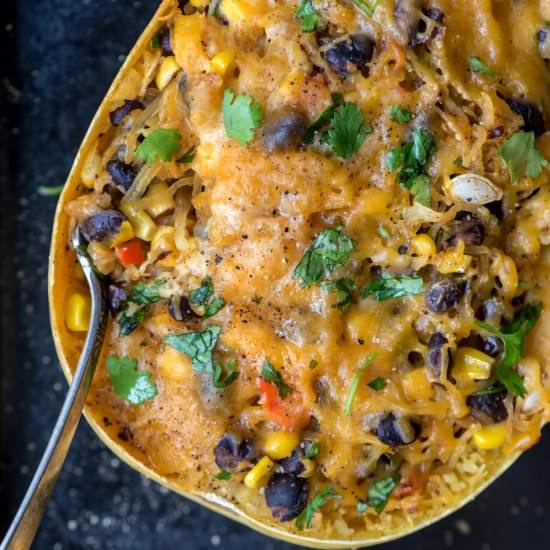 Southwestern Stuffed Spaghetti Squa