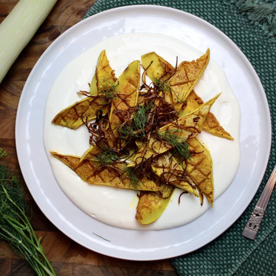 Tromboncino Squash & Garlic Yogurt