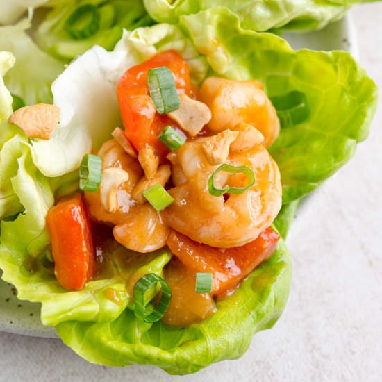 Sweet and Sour Shrimp Lettuce Wraps