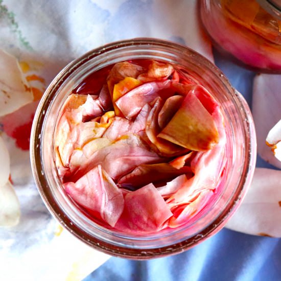 Quick Pickled Magnolia Petals
