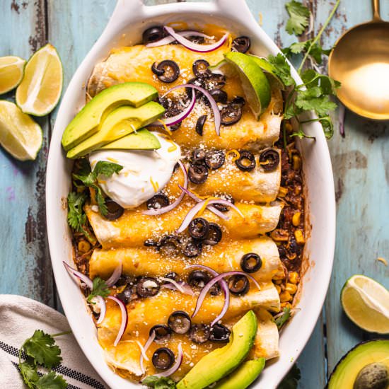 Slow Cooker Chicken Enchiladas