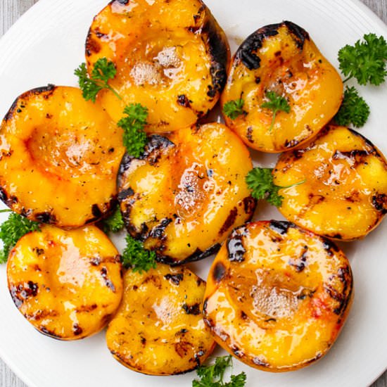 Peach Halves On The Grill