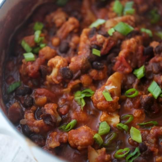 Cauliflower Black Bean Chili