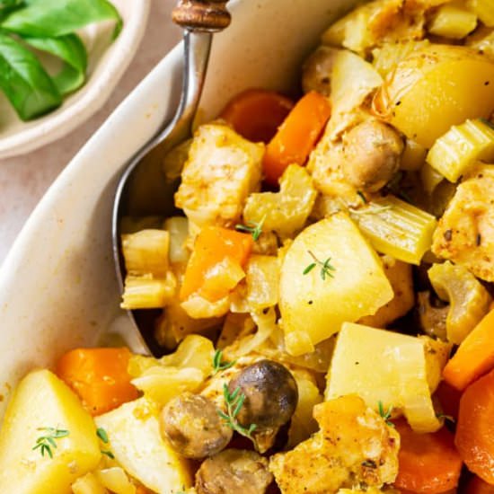 Baked Vegetables and Chicken