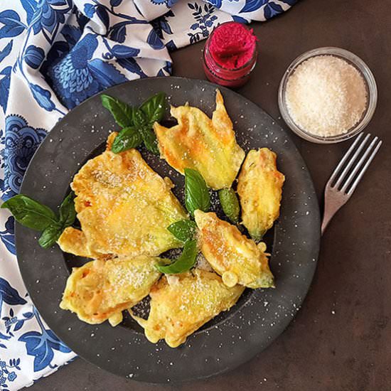 Ricotta Stuffed Squash Blossoms