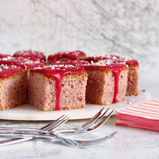 Lemon Raspberry Sheet Cake GF