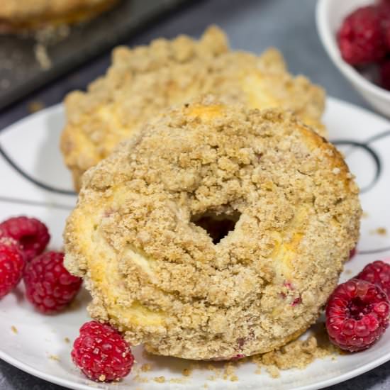 Raspberry Crumb Donuts