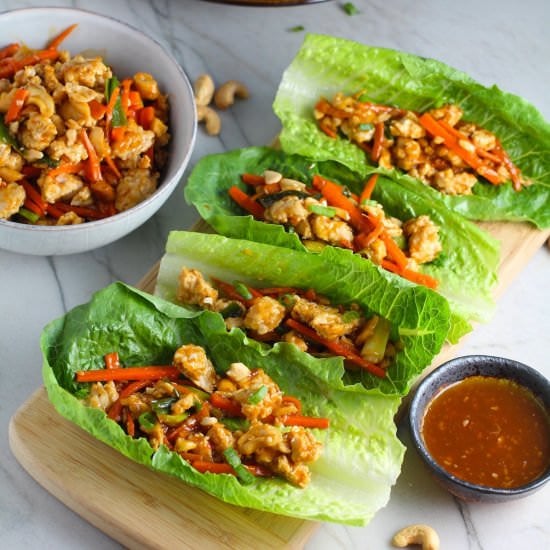 Cashew Chicken Lettuce Wraps